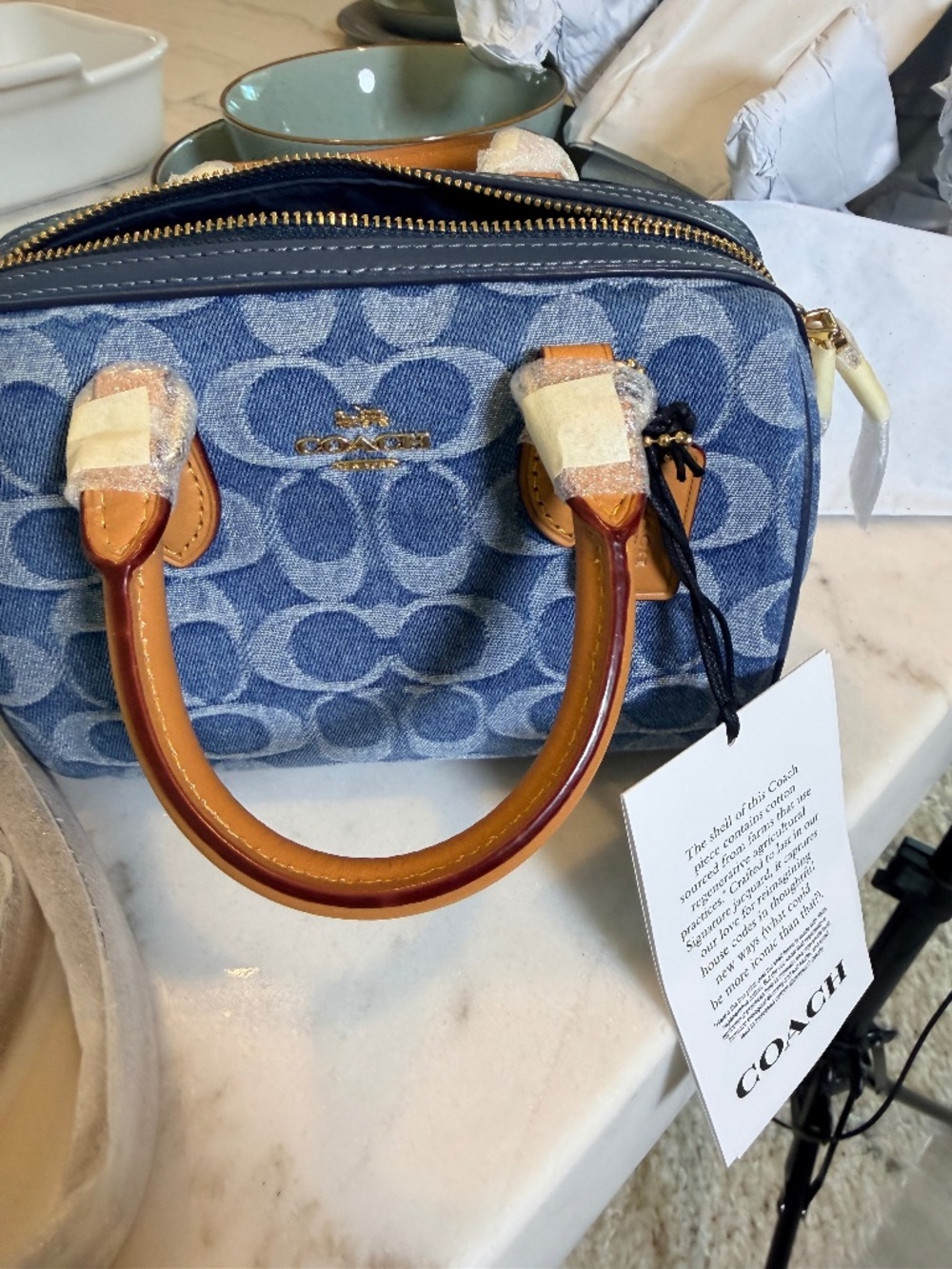 Coach Denim Mini Rowan Crossbody Bag